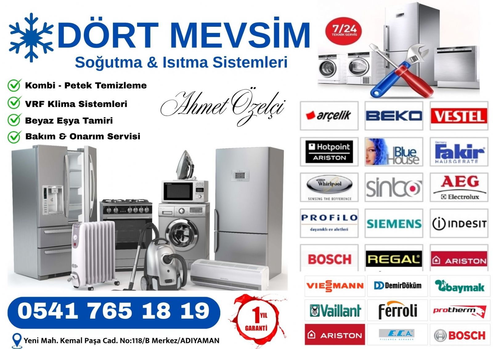 Adıyaman Çamaşır Makinesi Tamircisi